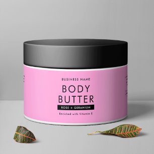 Para Garrafa D'água Rótulo de Jar Cosmético de Manteiga Cor-de-Rosa Es