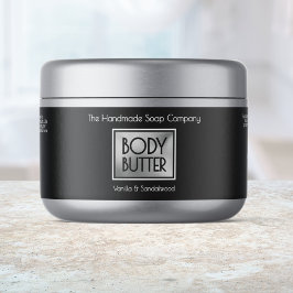 Para Garrafa D'água Rótulo de pote de manteiga corporal Chic Preto, Pr