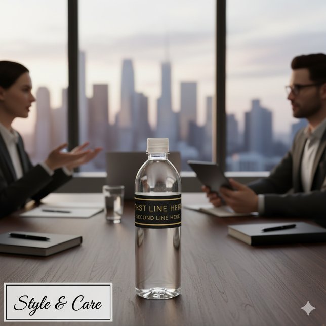 Para Garrafa D'água Rótulo de texto personalizado em duas linhas 21cmx (Two Line Custom Text 8.25x1.75 Water Bottle Label)