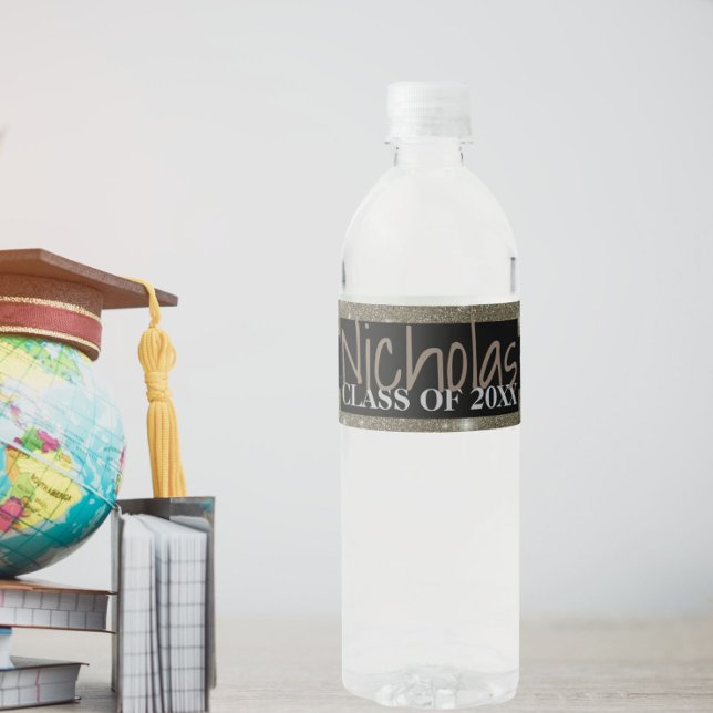 Para Garrafa D'água Rótulo do frasco de graduação de estrelas pretas b (Criador carregado)