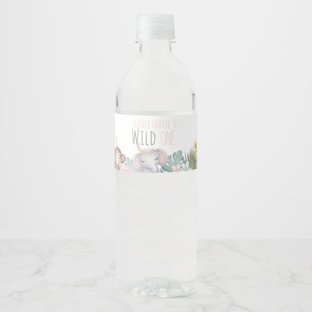 Para Garrafa D'água Rótulo do Frasco do primeiro aniversario Wild One  (Frente)