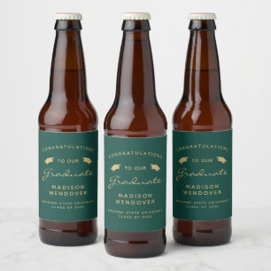 Para Garrafa De Cerveja Formatura Cap 2025 Verde Escuro Dourado Rótulo Scr
