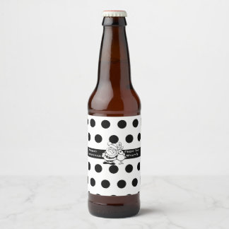 Para Garrafa De Cerveja Papais noeis e seu rótulo preto e branco