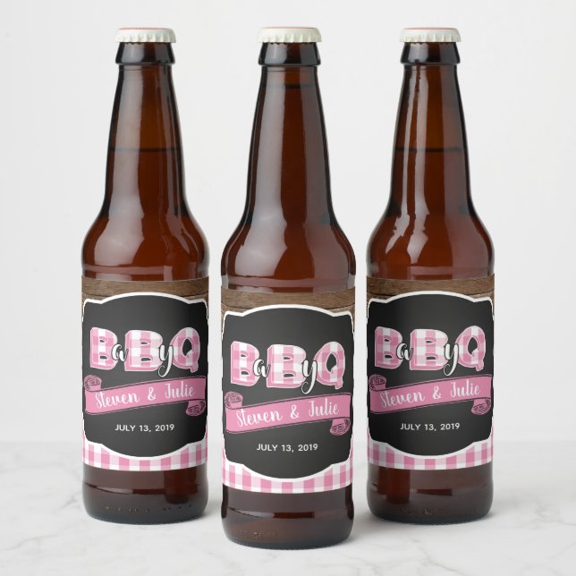 Para Garrafa De Cerveja Rótulo do frasco do bebê Q - Cor-de-rosa (Garrafas)
