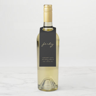 Para Garrafa Etiqueta Mínima de Vinho Preto e Dourado