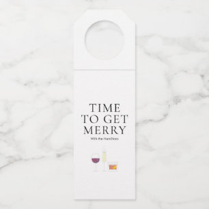 Para Garrafa Hora de pegar uma etiqueta de Natal feliz