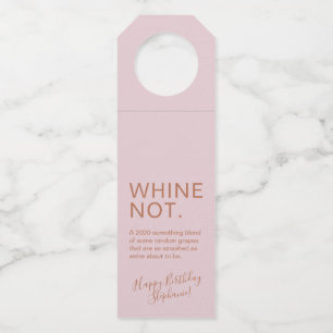 Para Garrafa Rosa Dourado Rosa Aniversário Etiqueta de Vinho Di