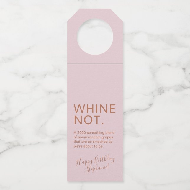 Para Garrafa Rosa Dourado Rosa Aniversário Etiqueta de Vinho Di (Frente)