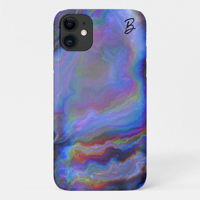 Para iPhone 11 Abstrato Opal Agate Capa de telefone Personalizada (Verso)