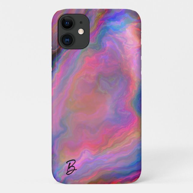 Para iPhone 11 Abstrato Opal Agate Capa de telefone Personalizada (Verso)