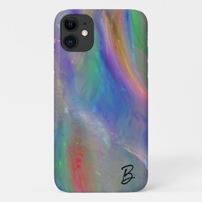 Para iPhone 11 Abstrato Opal Capa de telefone Personalizada (Verso)