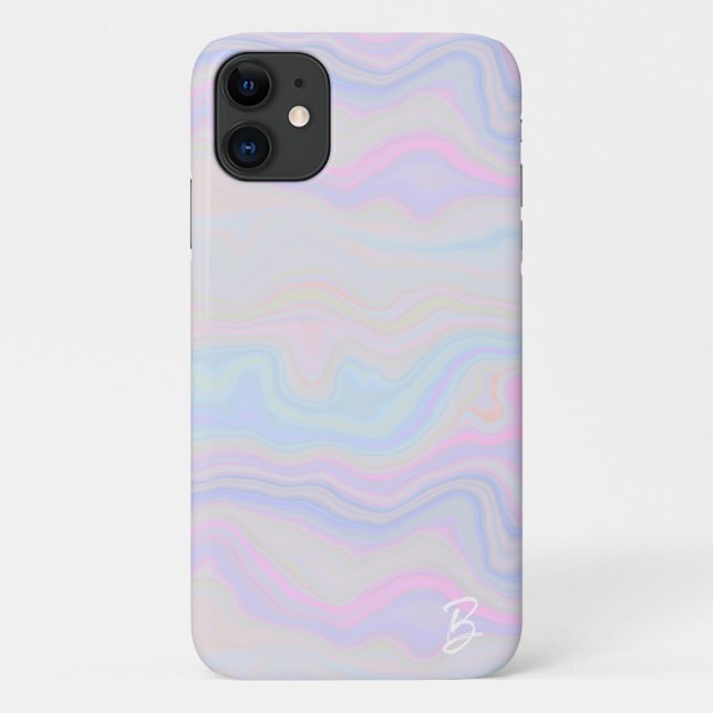 Para iPhone 11 Abstrato Pastel Agate Capa de telefone Personaliza (Verso)