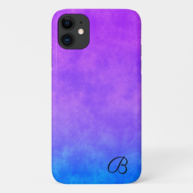 Para iPhone 11 Abstrato Roxo e Capa de telefone Personalizada Azu (Verso)