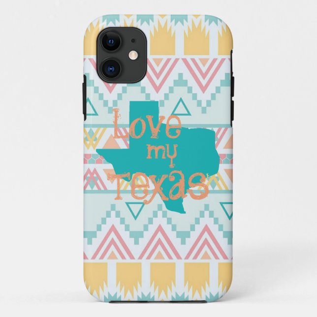 Para iPhone 11 Ame minha capa de telefone de Texas (Verso)