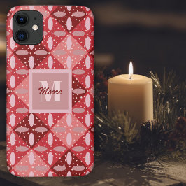 Para iPhone 11 Argyle com ovais na Capa de telefone de Mão Vermel