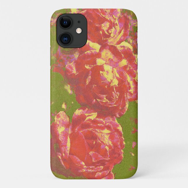 Para iPhone 11 Artsy Abstrato Rosa Rosa Capa de telefone (Verso)
