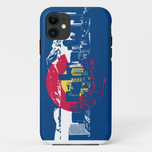 Para iPhone 11 Bandeira de Colorado - skyline de Denver - capa de