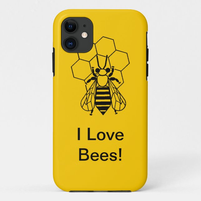 Para iPhone 11 Capa de Celular - Eu amo Abelhas! (Verso)