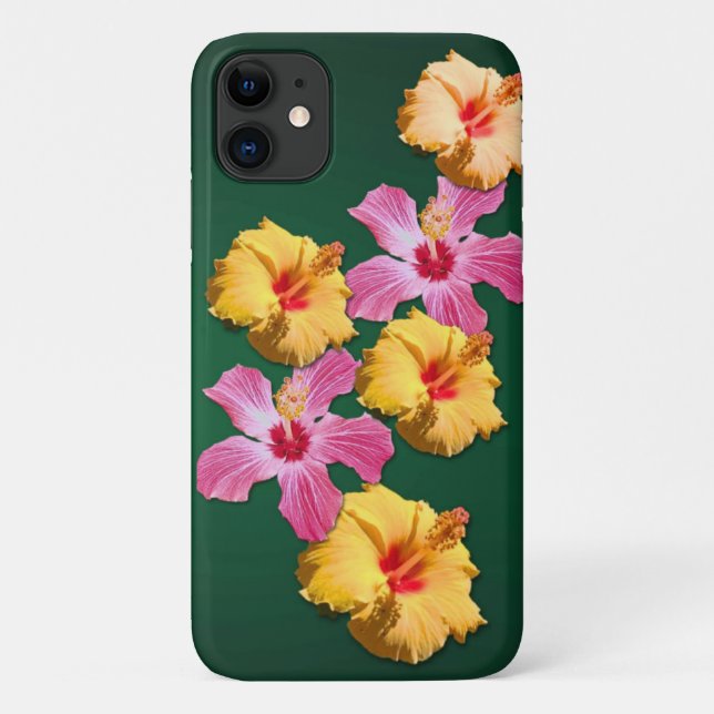 Para iPhone 11 Capa de celular flores de Hibisco (Verso)