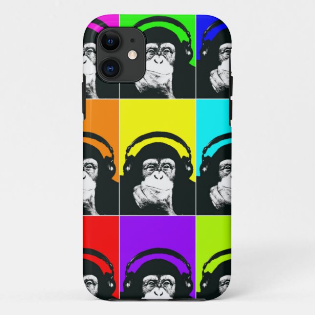 Para iPhone 11 Capa de telefone anca do pop art do macaco (Verso)