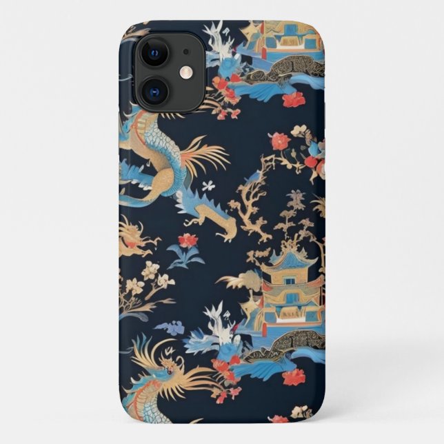 Para iPhone 11 Capa de Telefone Chinoiserie (Verso)