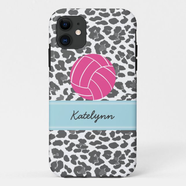 Para iPhone 11 Capa de telefone cinzenta do impressão do leopardo (Verso)