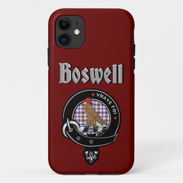 Para iPhone 11 Capa de Telefone com Emblema e Xadrez do Clã Boswe (Verso)
