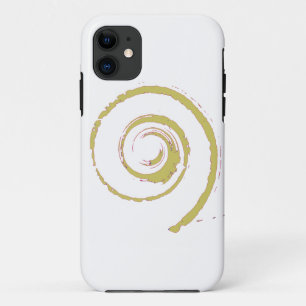 Para iPhone 11 Capa de telefone com espiral amarela Ouro