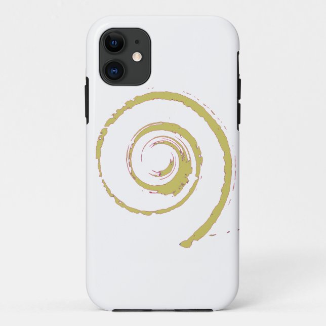 Para iPhone 11 Capa de telefone com espiral amarela Ouro (Verso)