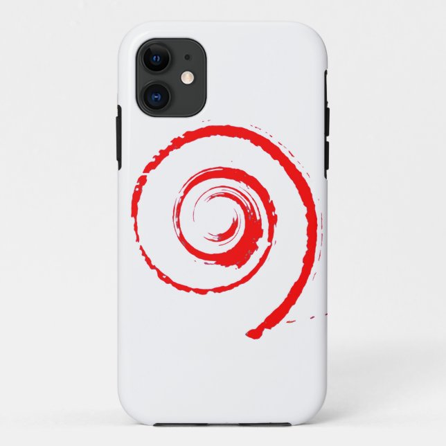 Para iPhone 11 Capa de telefone com espiral vermelha (Verso)