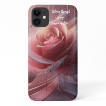 Capa de telefone com flor rosa