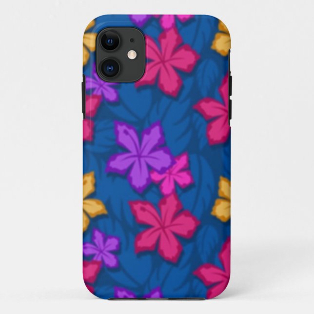 Para iPhone 11 Capa de telefone da flor da margarida azul (Verso)