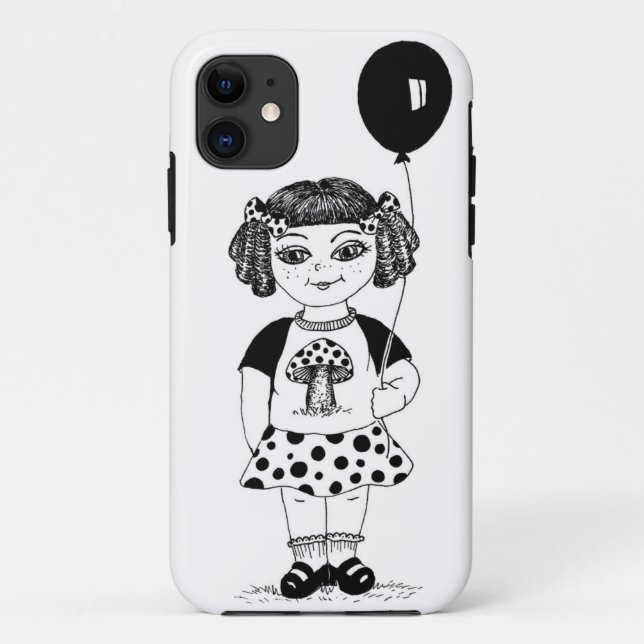 Para iPhone 11 Capa de telefone da menina do cogumelo (Verso)