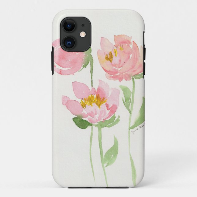 Para iPhone 11 Capa de telefone das peônias do primavera (Verso)