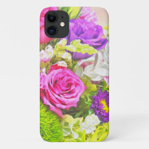 Para iPhone 11 Capa de telefone de Arte do Jardim de Rosas Flores