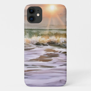 Para iPhone 11 Capa de telefone de Artes por Sunset e Ondas Oceân