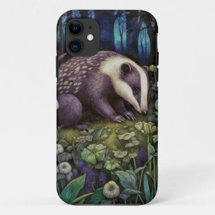 Para iPhone 11 Capa de telefone de Badger Meia-Noite