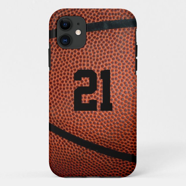 Para iPhone 11 Capa de telefone de basquete de couro (Verso)