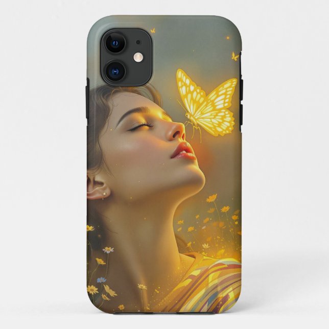 Para iPhone 11 Capa de telefone de beleza da borboleta elegante (Verso)