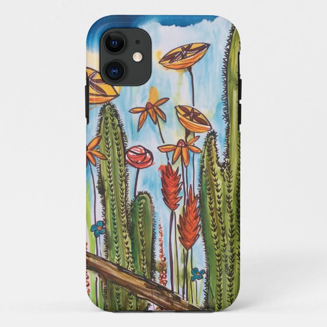 Para iPhone 11 Capa de telefone de Cactus e Blooms (Verso)