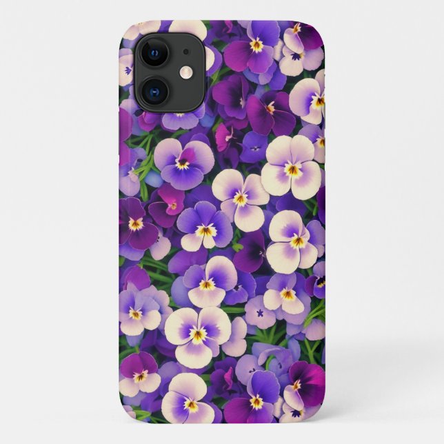 Para iPhone 11 Capa de telefone de Flor Pansível (Verso)