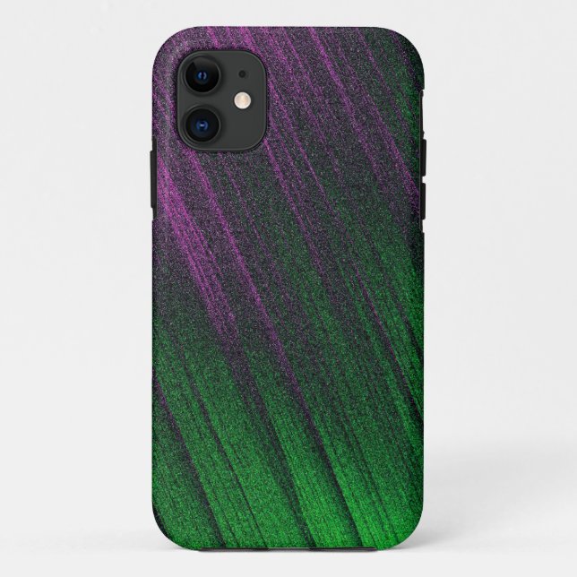 Para iPhone 11 Capa de telefone de Frost Roxo e Metálico Verde (Verso)