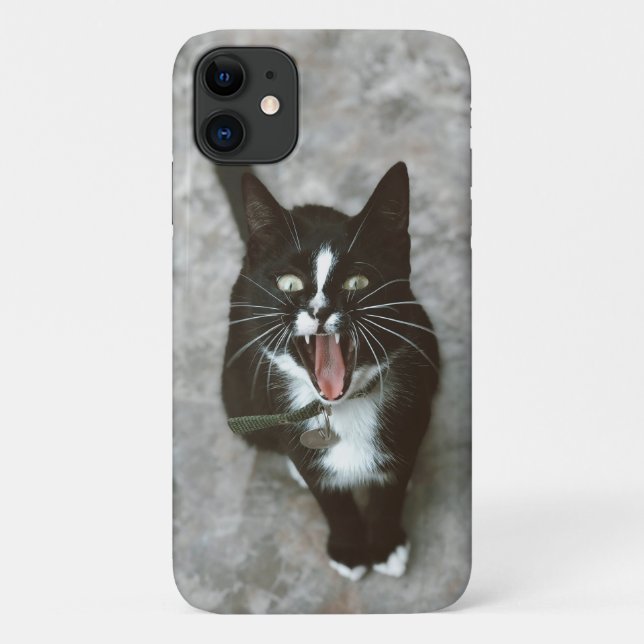 Para iPhone 11 Capa de telefone de Gato Irritado - Design Negrito (Verso)