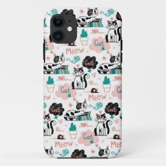 Para iPhone 11 Capa de telefone de gatos divertidos