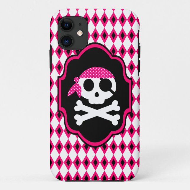 Para iPhone 11 Capa de telefone de Gótico pirata rosa (Verso)