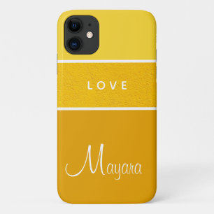Para iPhone 11 Capa de telefone de Gradação Amarela Brilhante p