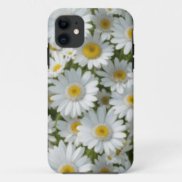 Para iPhone 11 Capa de telefone de margaridas brancas