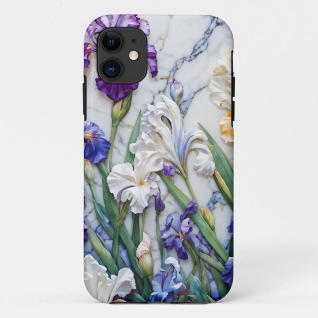 Para iPhone 11 Capa de telefone de mármore Iris (Verso)