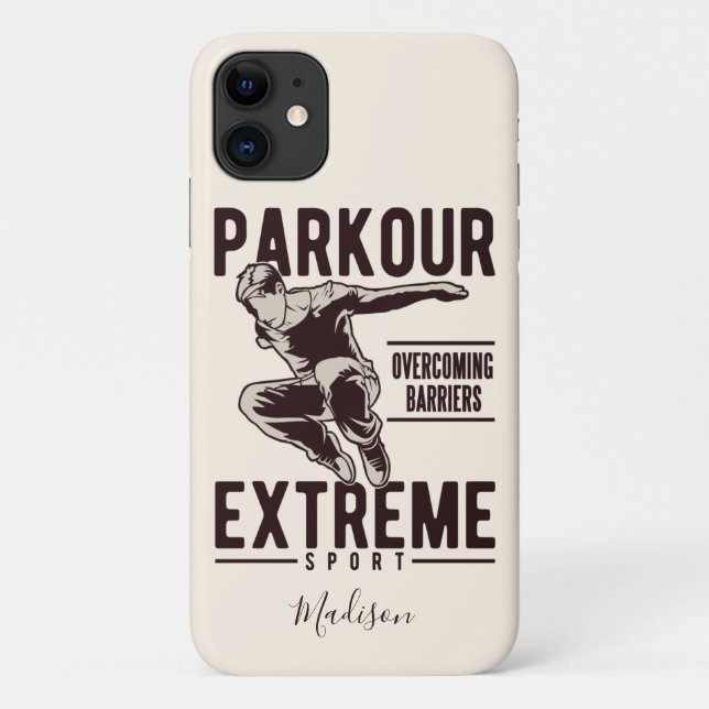 Para iPhone 11 CAPA DE TELEFONE de nome personalizado PARKOUR (Verso)