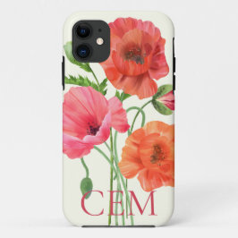 Para iPhone 11 Capa de telefone de Poppies bonito